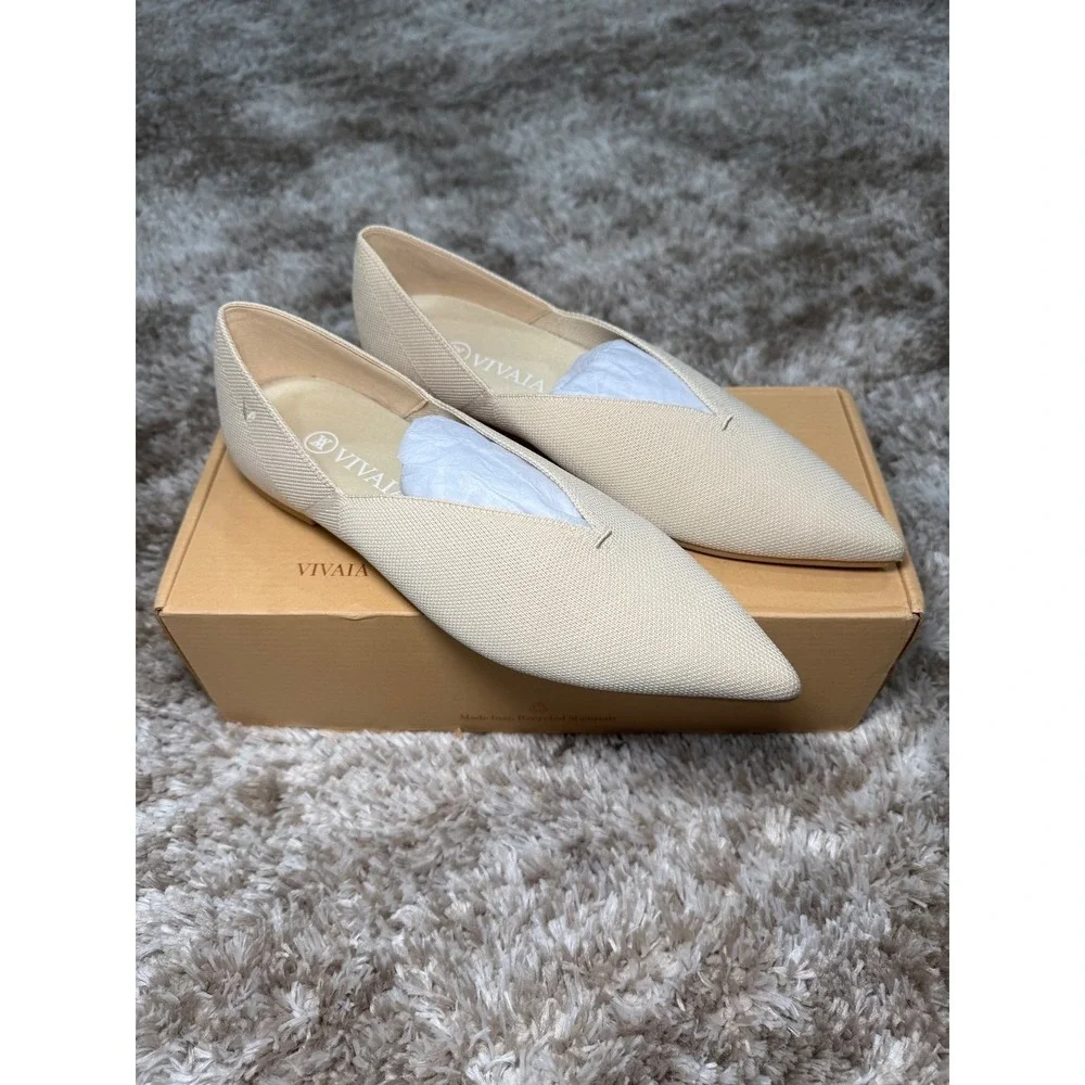 VIVAIA Pointed-Toe V-Cut Flats EU 40 / US 9 - Picture 6 of 8